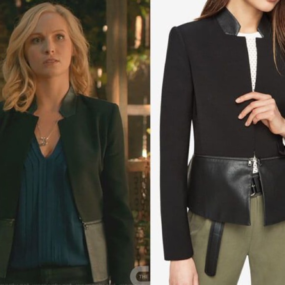 BCBG “Barrett” Faux Leather Peplum Jacket-Sz XS